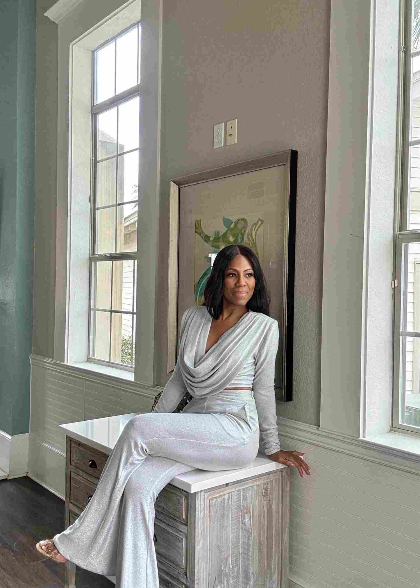 Silver Trouser Set