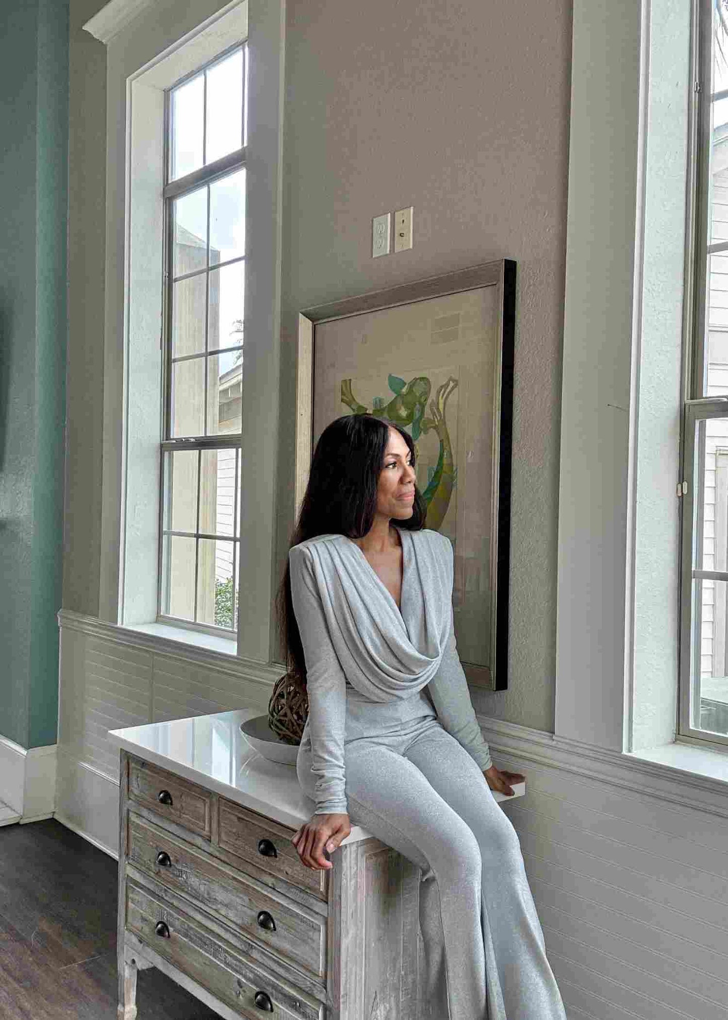 Silver Trouser Set