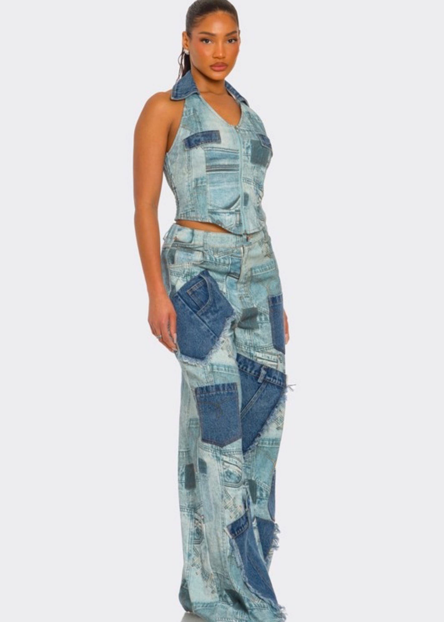 Plus Size Denim Set