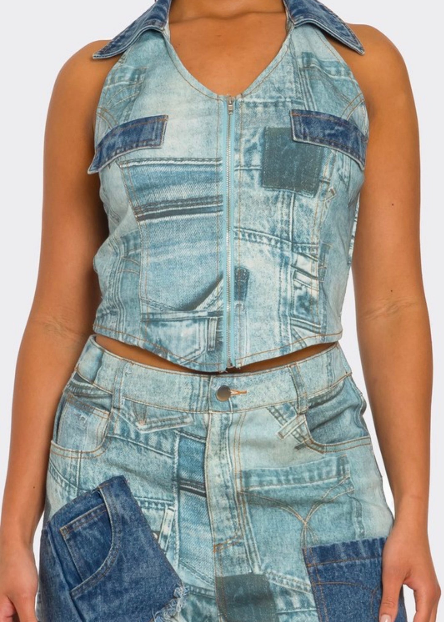 Plus Size Denim Set