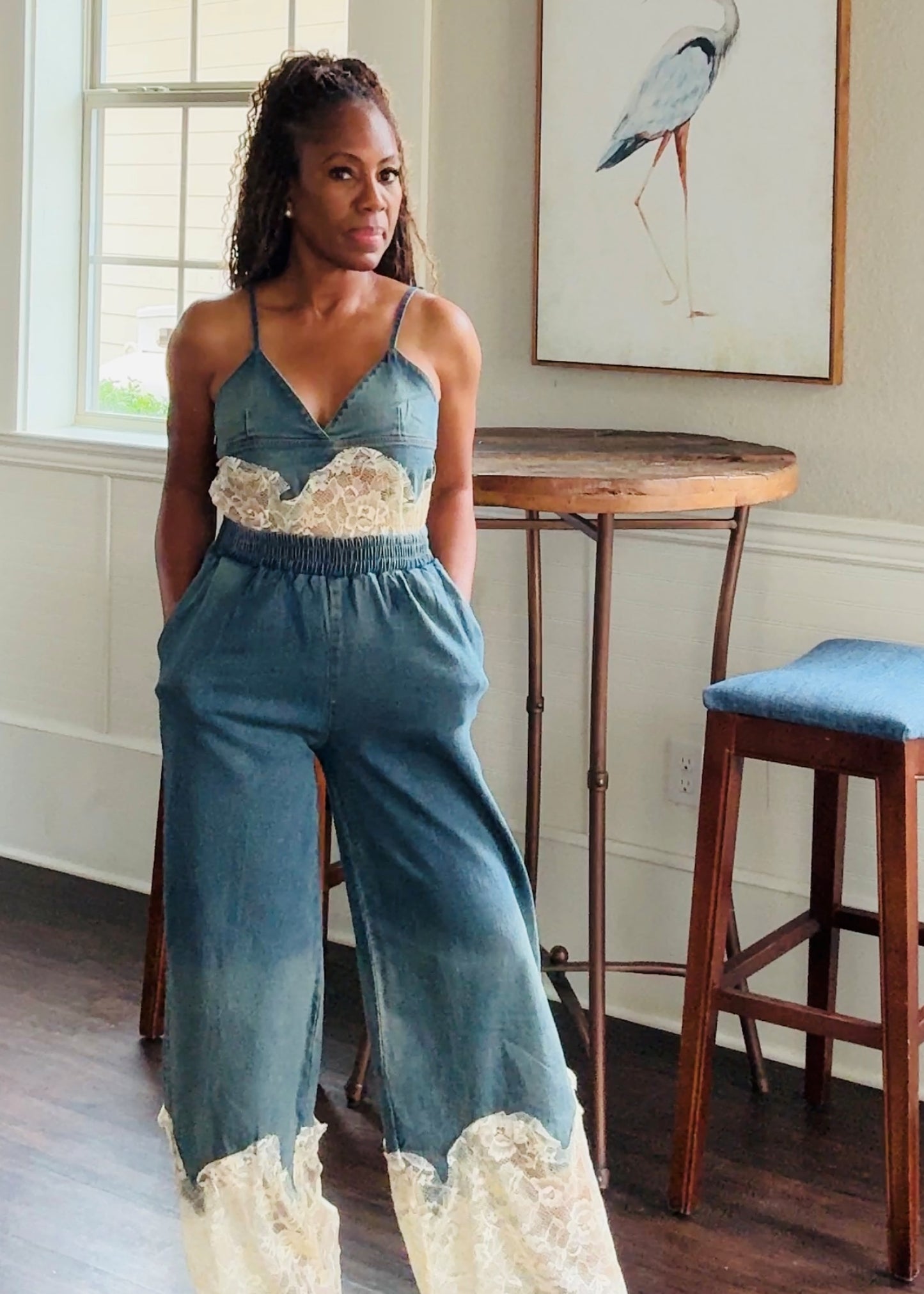 Plus Denim Jumpsuit