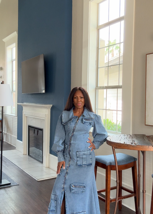 Denim Cargo Dress