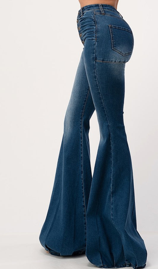 Balloon Flare Denim Pants