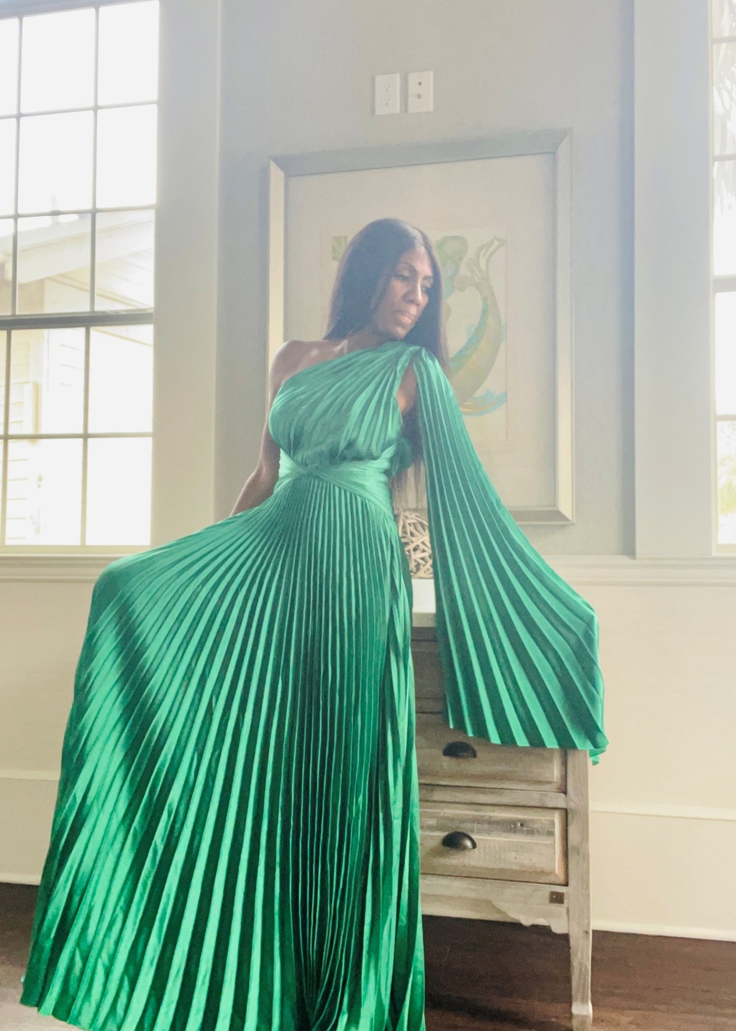Pleated Maxi Dress