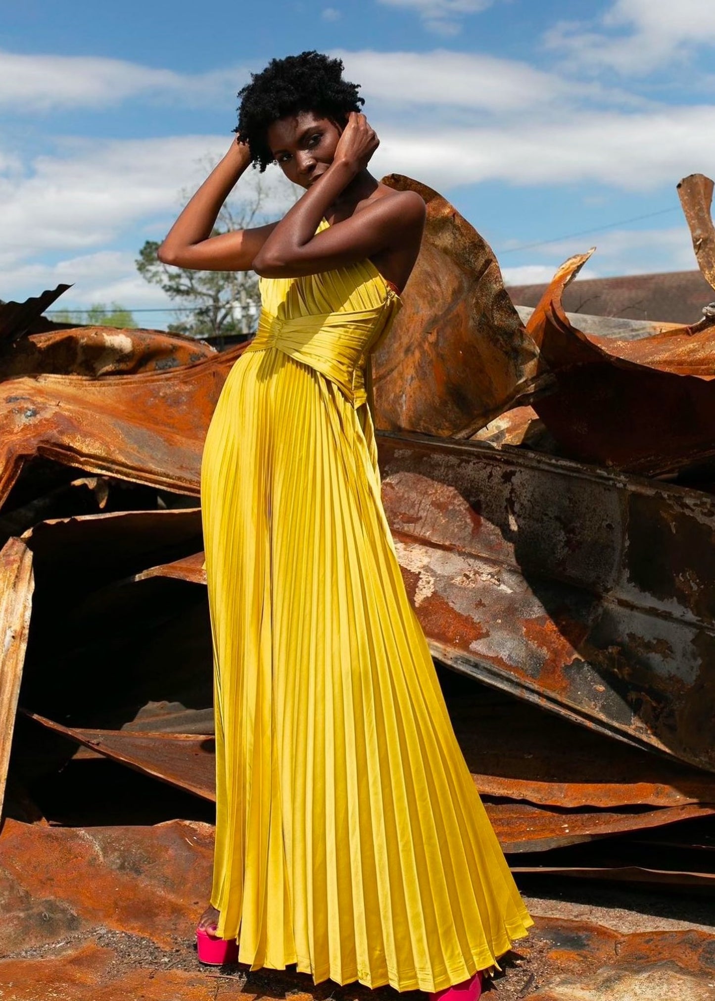 Pleated Maxi Dress
