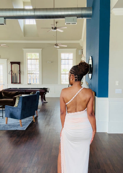 One Shoulder Ruched Cutout Dress