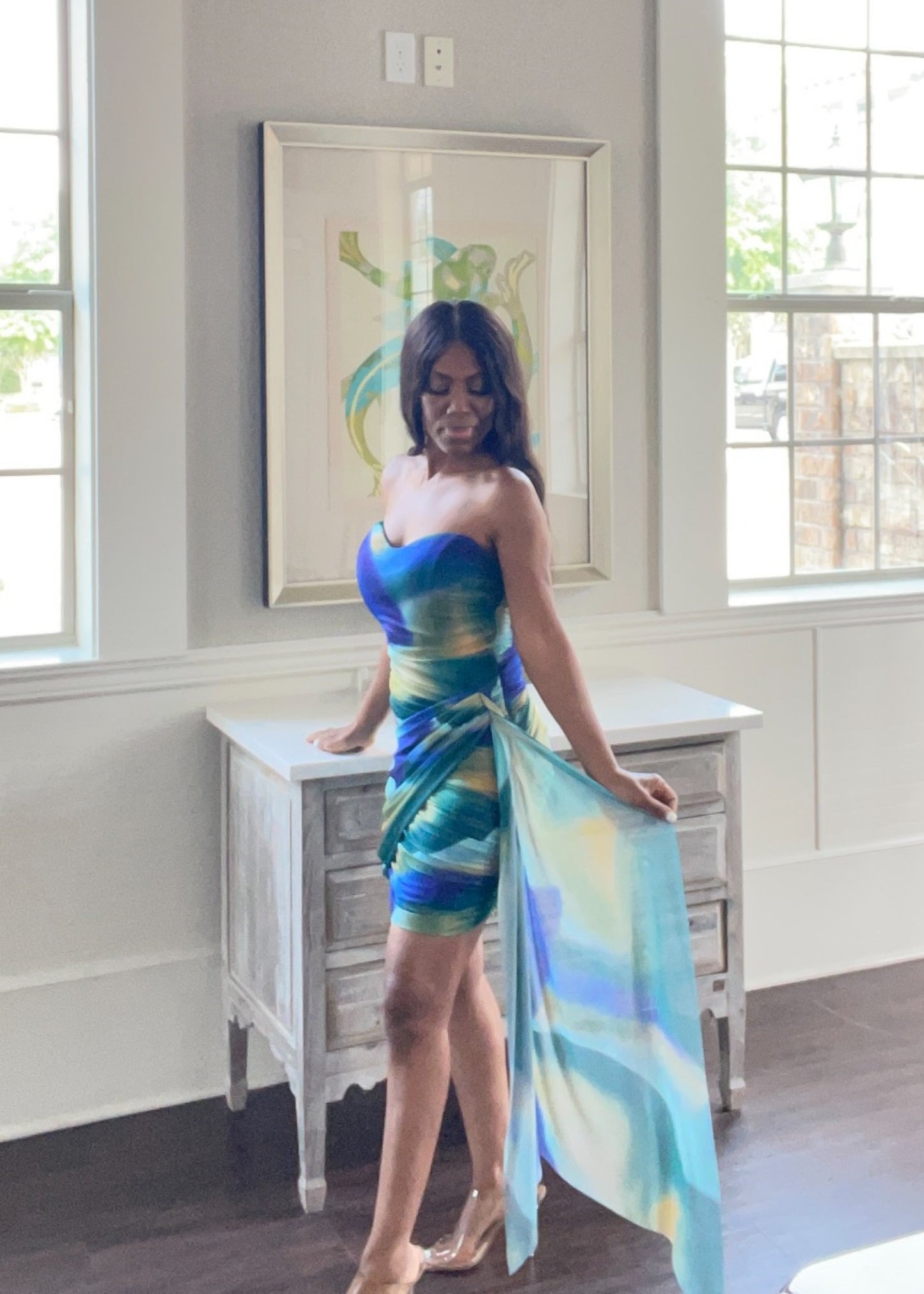 Mesh Drape Dress