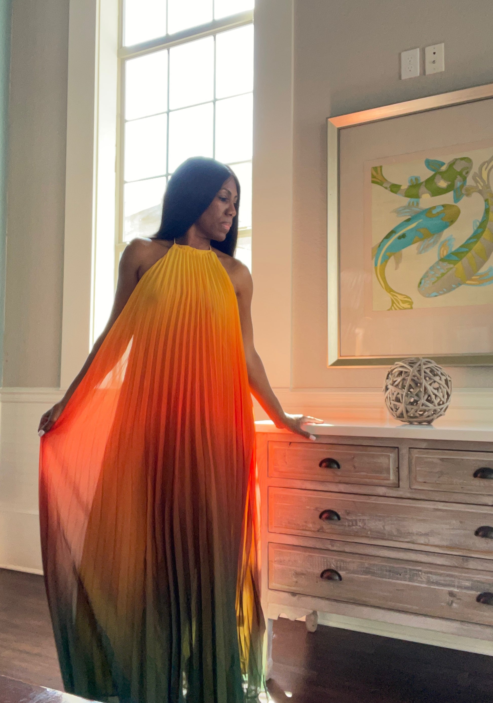 ombre maxi dress Bronze Ombre Maxi Dress L Bronze Multi by Lane 201