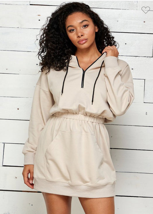 Hoodie Sweat Mini Dress