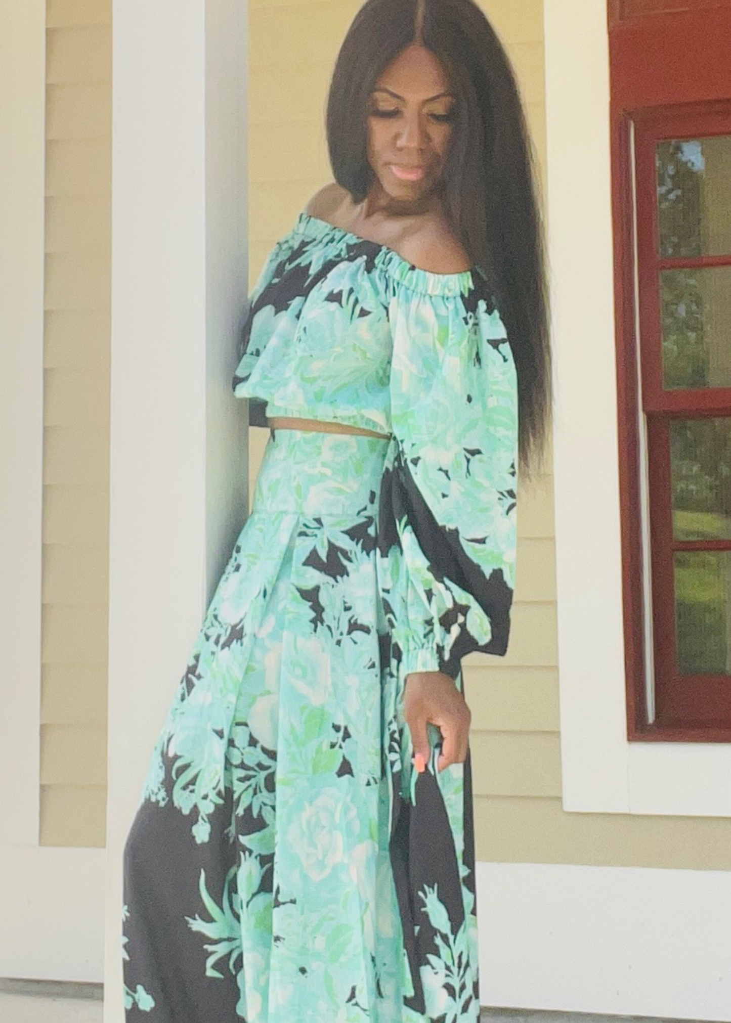Floral Print Skirt Set